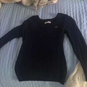 Hollister Dark Blue V-Neck Sweater